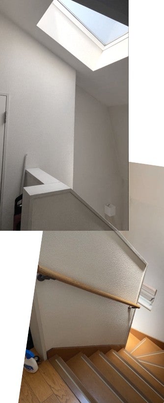 階段室の傾斜窓