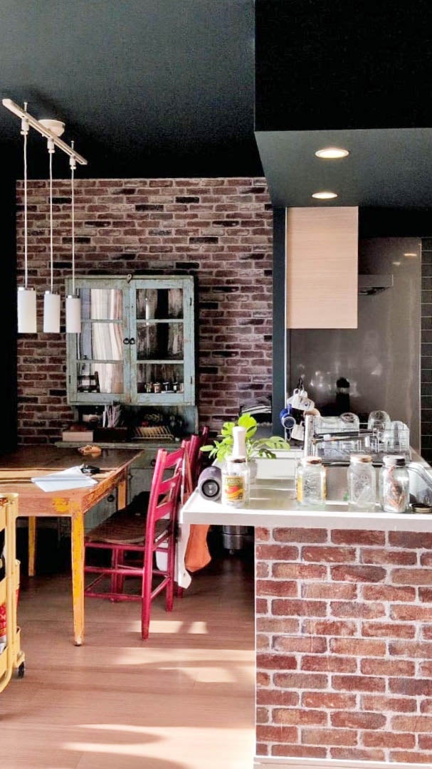 レンガ柄アクセント