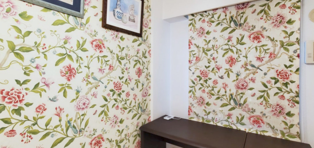 輸入壁紙　お揃いシェード　遮光ロールスクリーン